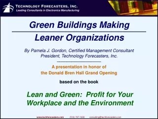 Lean and Green:  Profit for Your Workplace and the Environment