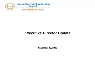 Executive Director Update November 13, 2015