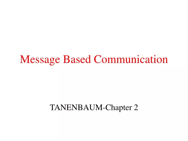 message based communication
