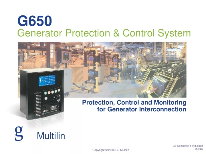 g650 generator protection control system