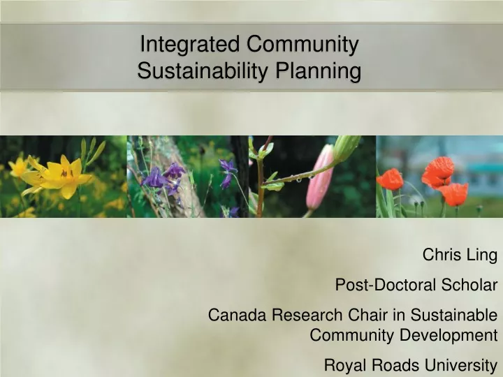 integrated community sustainability planning