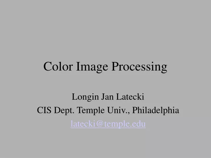 color image processing
