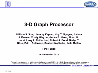 3-D Graph Processor