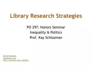 Library Research Strategies