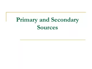 primary and secondary sources