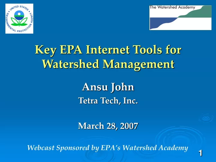 key epa internet tools for watershed management