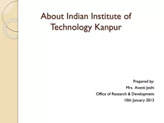 About Indian Institute of Technology Kanpur