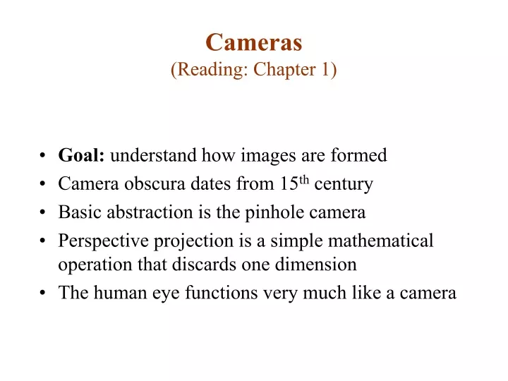 cameras reading chapter 1