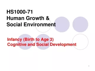 HS1000-71 Human Growth &amp;  Social Environment