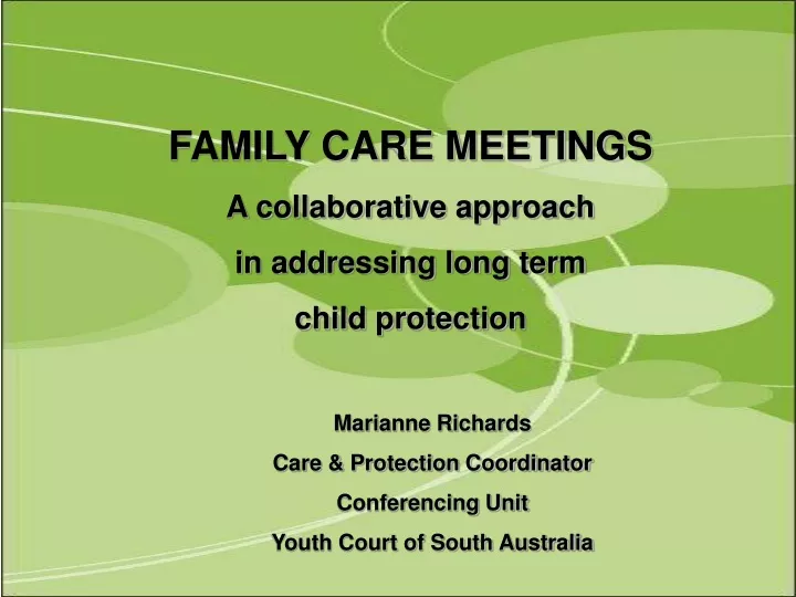 family care meetings a collaborative approach