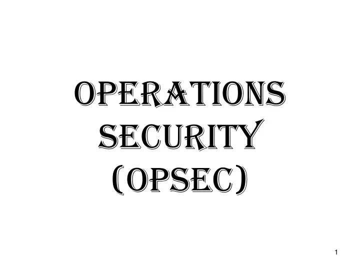 operations security opsec