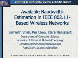 Available Bandwidth Estimation in IEEE 802.11-Based Wireless Networks