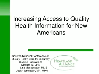 Increasing Access to Quality Health Information for New Americans