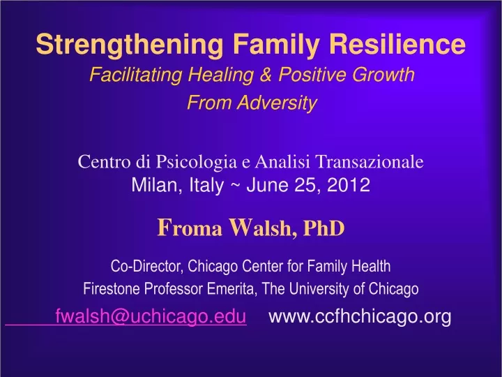 strengthening family resilience facilitating