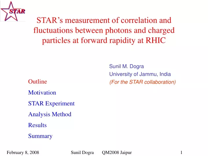 star s measurement of correlation