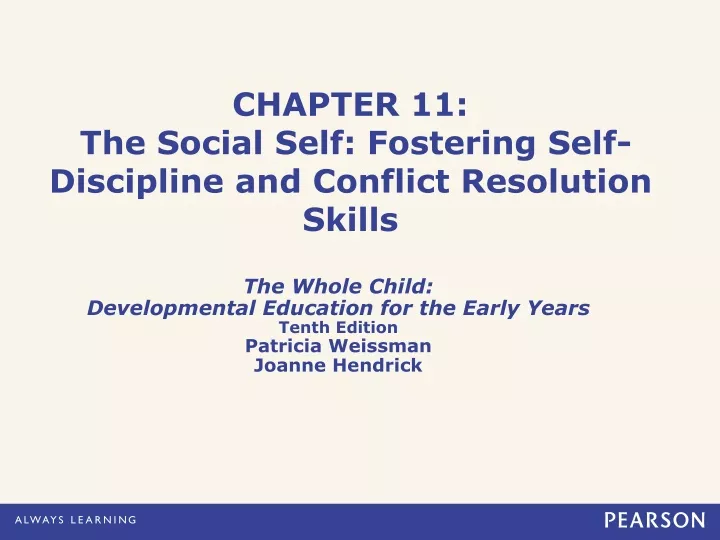 chapter 11 the social self fostering self discipline and conflict resolution skills