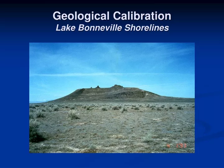 geological calibration lake bonneville shorelines