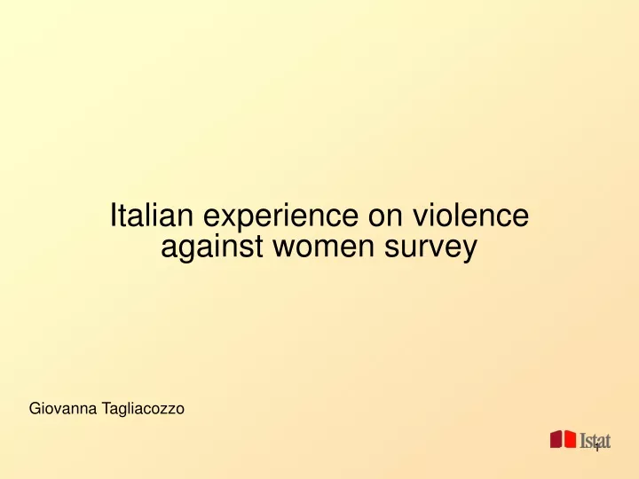 italian experience on violence against women survey