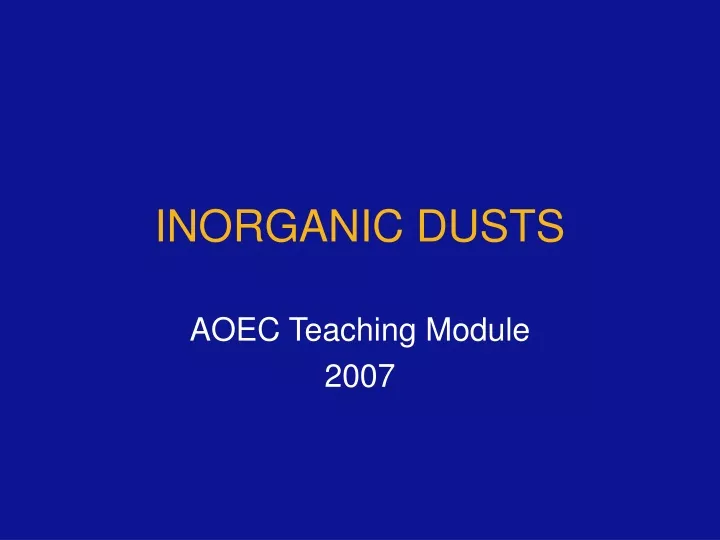 inorganic dusts