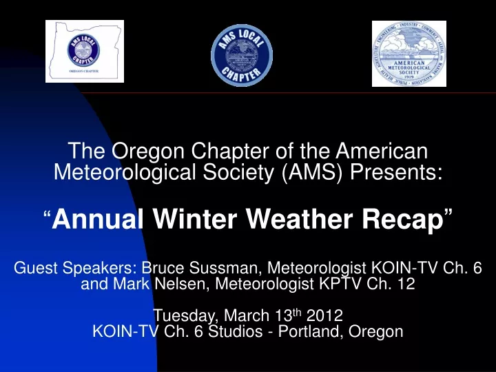 the oregon chapter of the american meteorological
