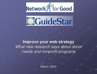 Improve your web strategy What new research says about donor needs and nonprofit programs