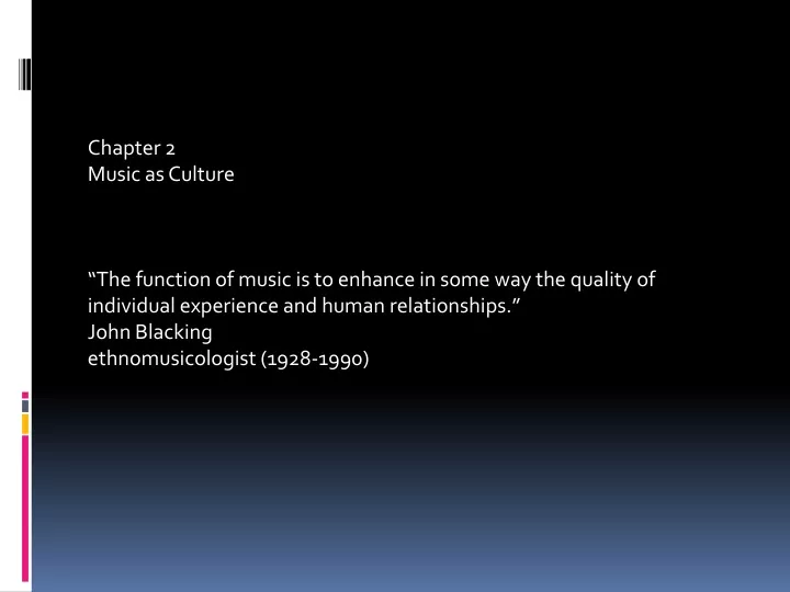 chapter 2 music as culture the function of music
