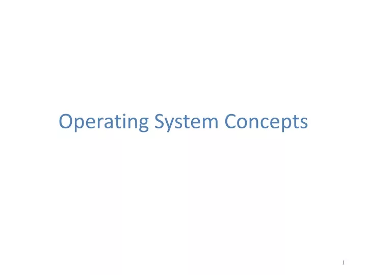 operating system concepts