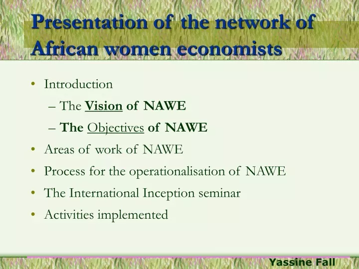 presentation of the network of african women economists