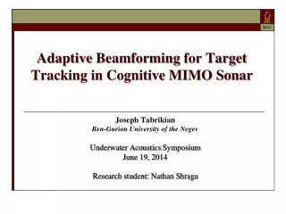 Adaptive  Beamforming  for Target Tracking in Cognitive MIMO Sonar