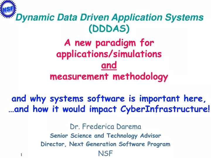 dynamic data driven application systems dddas