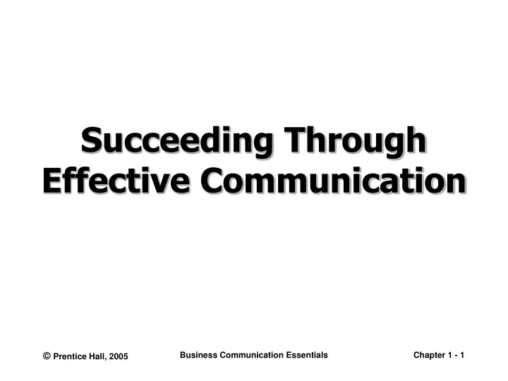 succeeding through effective communication