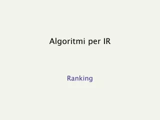Algoritmi per IR