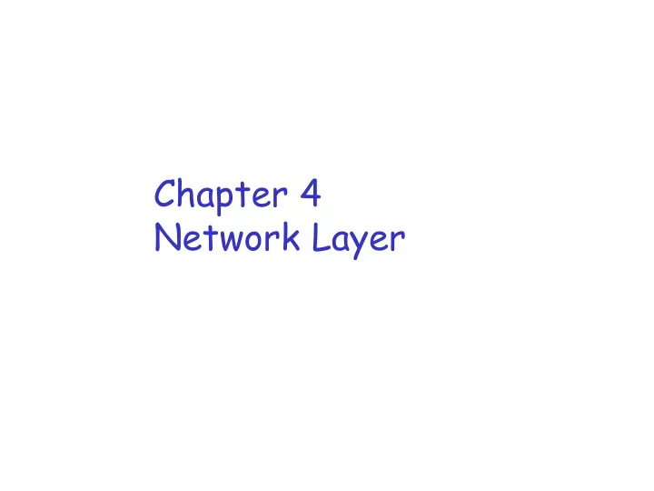 chapter 4 network layer