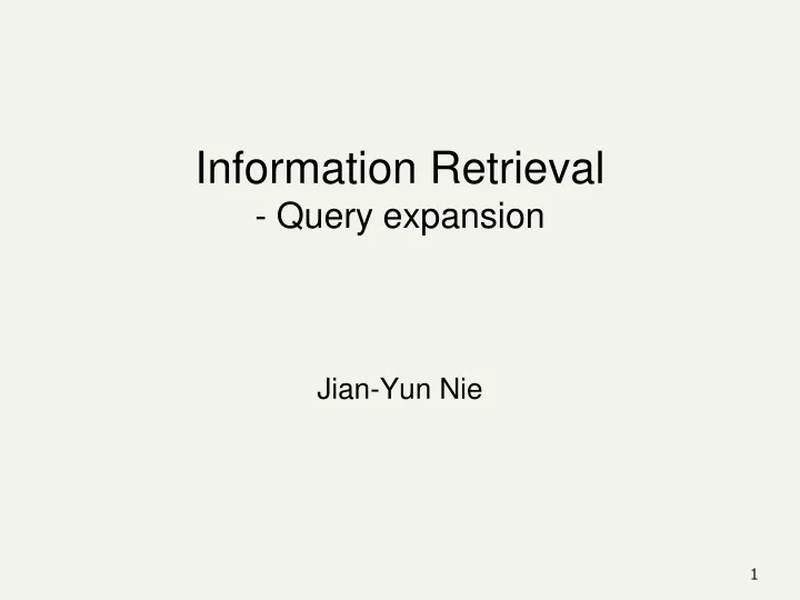 information retrieval query expansion