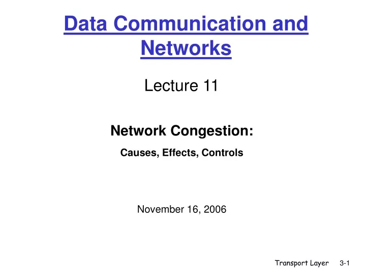 data communication and networks