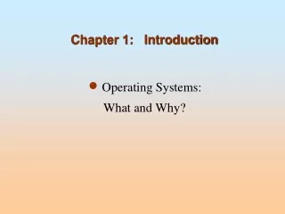 Chapter 1:   Introduction