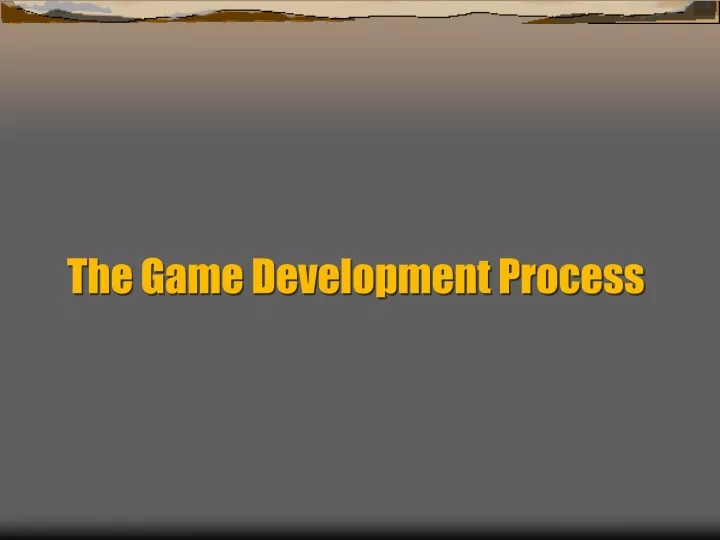 the game development process