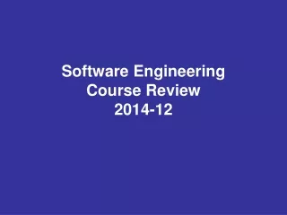 Software Engineering Course Review 2014-12