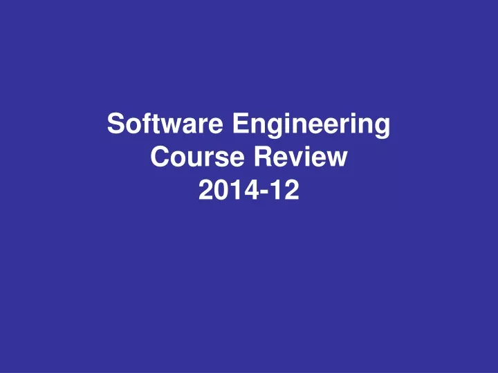 software engineering course review 2014 12