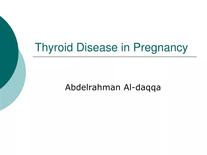 thyroid disease in pregnancy