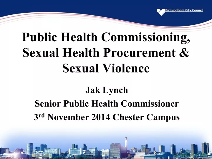 public health commissioning sexual health procurement sexual violence