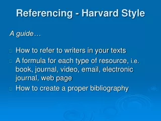 Referencing - Harvard Style
