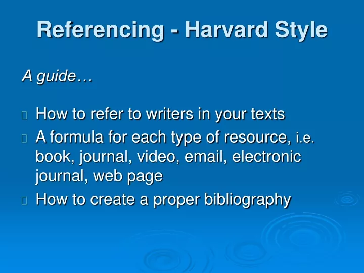 referencing harvard style