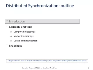 Distributed Synchronization: outline