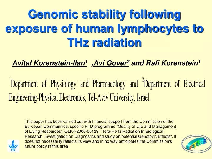 genomic stability following exposure of human