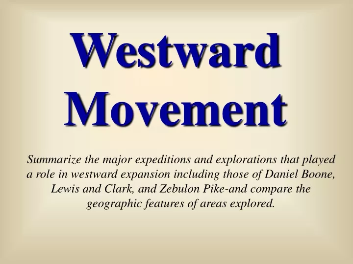 westward movement