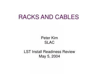 RACKS AND CABLES