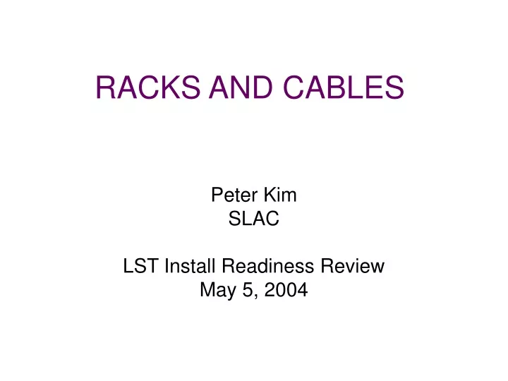 racks and cables