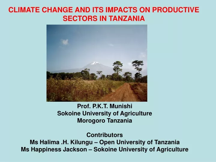 climate change and its impacts on productive
