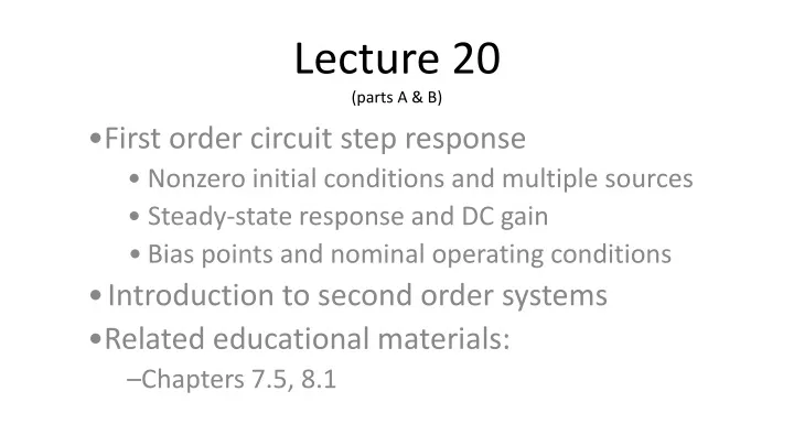 lecture 20 parts a b